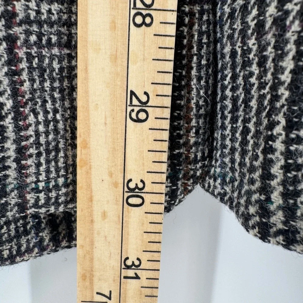 Hart Schaffner Marx Blazer Mens 48S Grey Glen Plaid Pure Virgin Wool Sport Coat